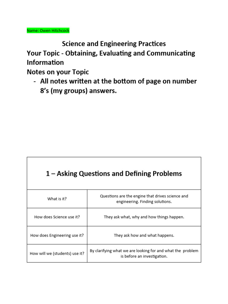 Hitchcock_Science and Engineering Practices Organizer PDF Science