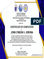 JOHN LYNDON V. JORVINA Certificate