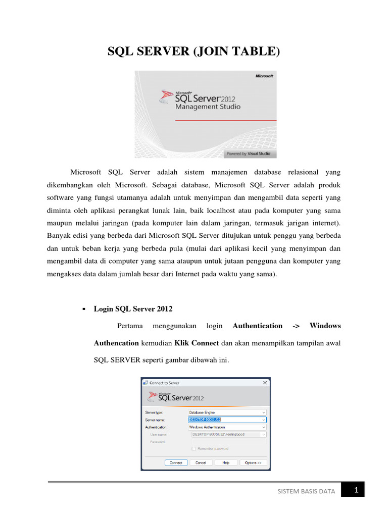 Modul 3 SQL Server (JOIN TABLE) | PDF