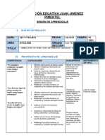 Sesion de Aprendizaje de Ingles Modelo