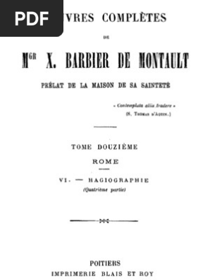 Oeuvres Completes De Mgr X Barbier De Montault Tome 12 Messe