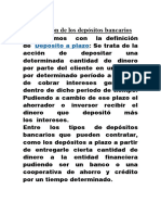 Clasificación de Los Depósitos Bancarios