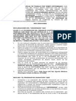 Contrato Individual de Trabajo Por Tiempo Determinado Yovani