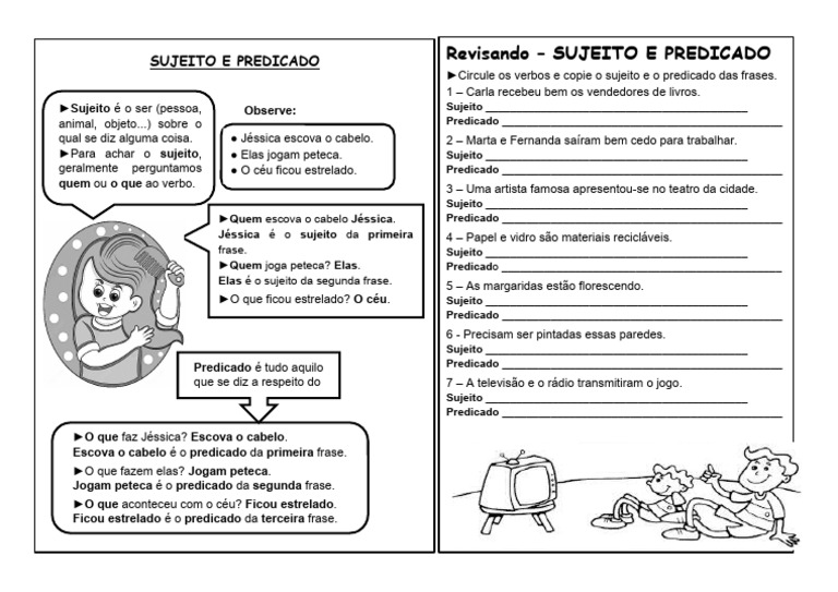 Conceito Sujeito e Predicado | PDF | Assunto (gramática) | Predicado ...