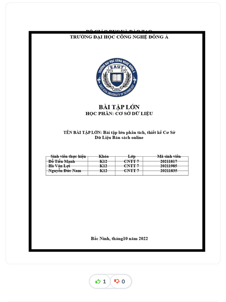 Bai tap lon co so du lieu nhom6 1 compress pdf