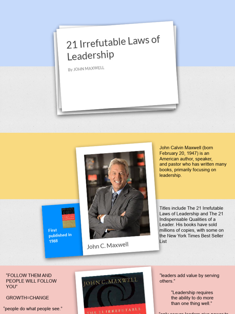 21 Irrefutable Laws of Leadership Presentation | PDF | Leadership