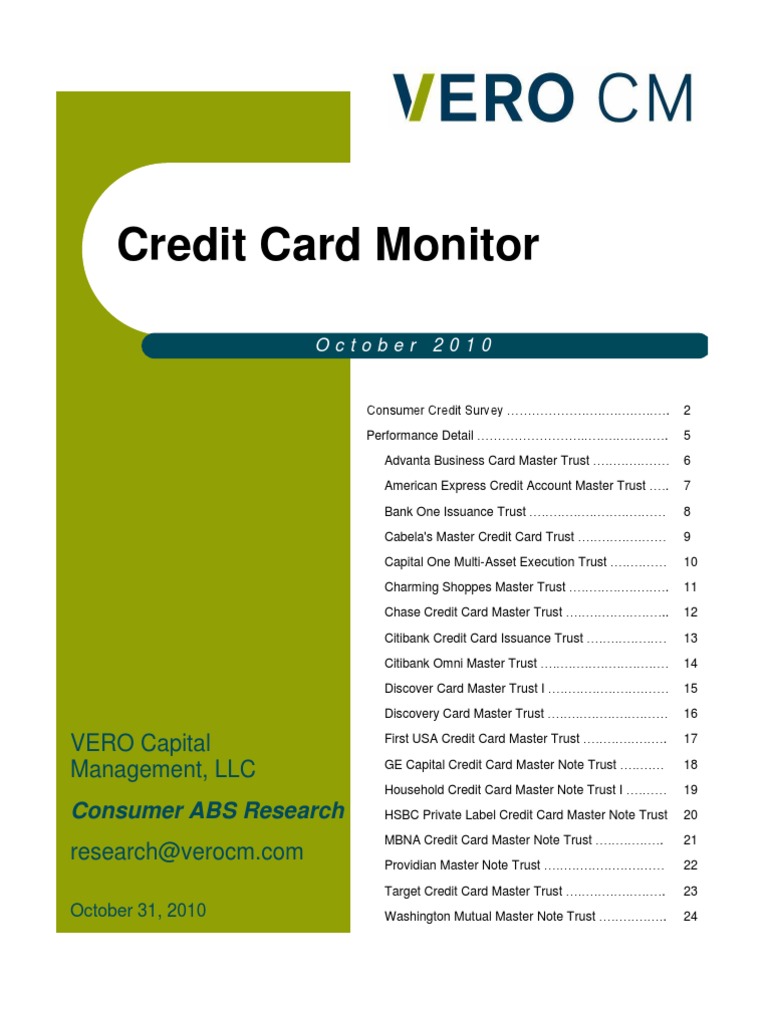 Credit Card Performance Insights 2010 | PDF | Annual Percentage Rate ...