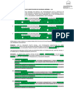 Modelo de constitución de Sociedad Anónima – S.A