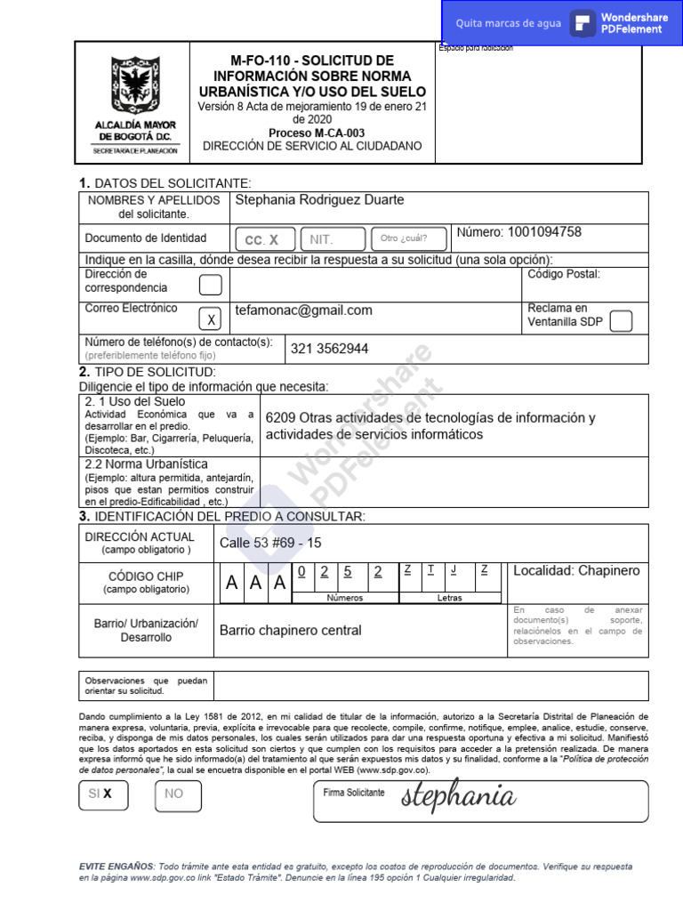 Certificado Del Uso De Suelos Pdf