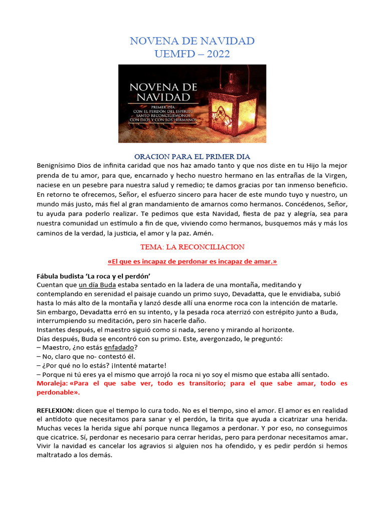 Novena de Navidad: Primer Día y Reflexión | PDF | María, madre de Jesús ...