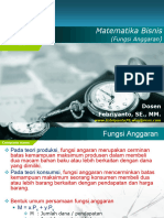 4 Fungsi Linear Matematika Bisnis Fungsi Anggaran