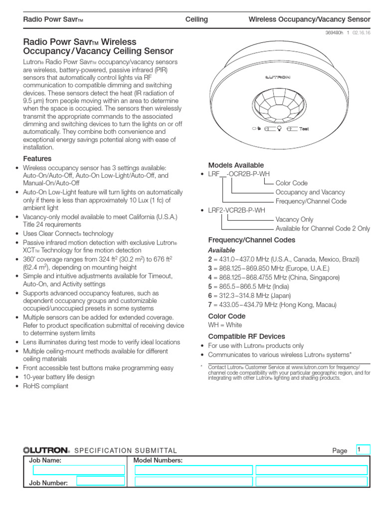 Lutron Lighting Control System | PDF | Radio | Infrared