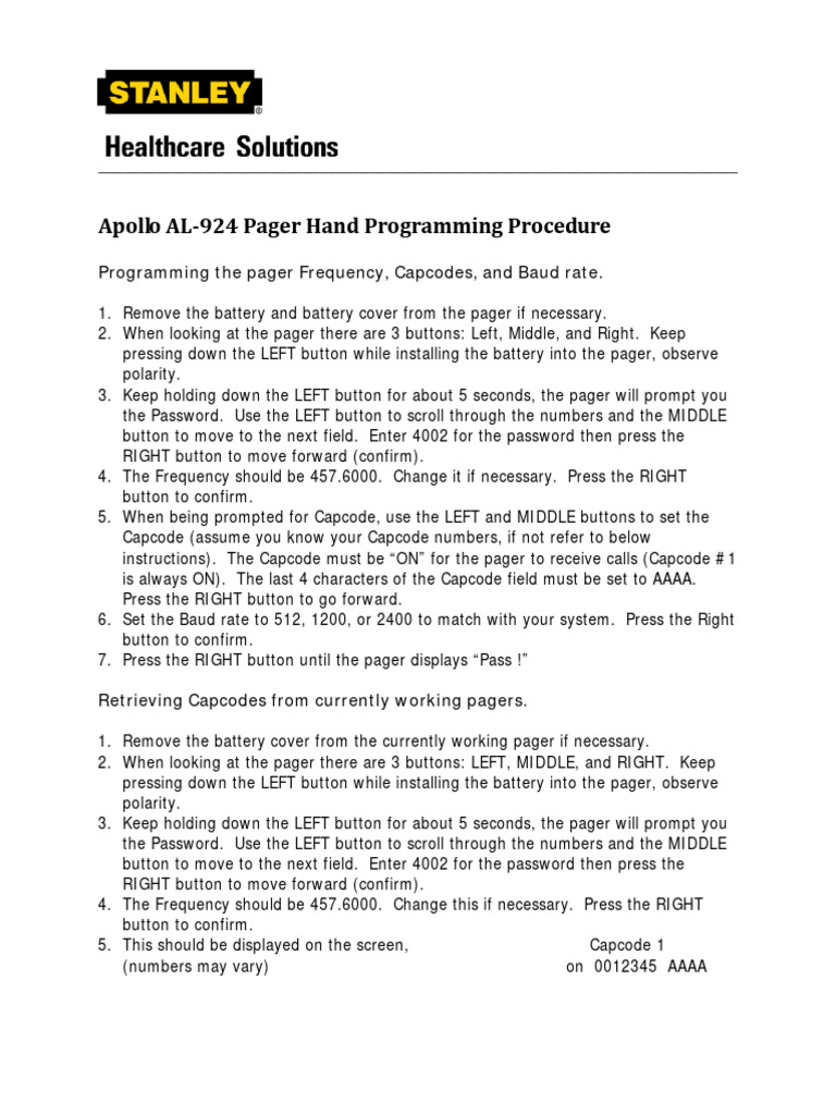 Hand Programming Apollo Al924 | PDF | Computing | Software