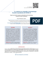 Cirugía Urgente y Electiva en Ortopedia y Traumatología Durante La Pandemia de COVID-19