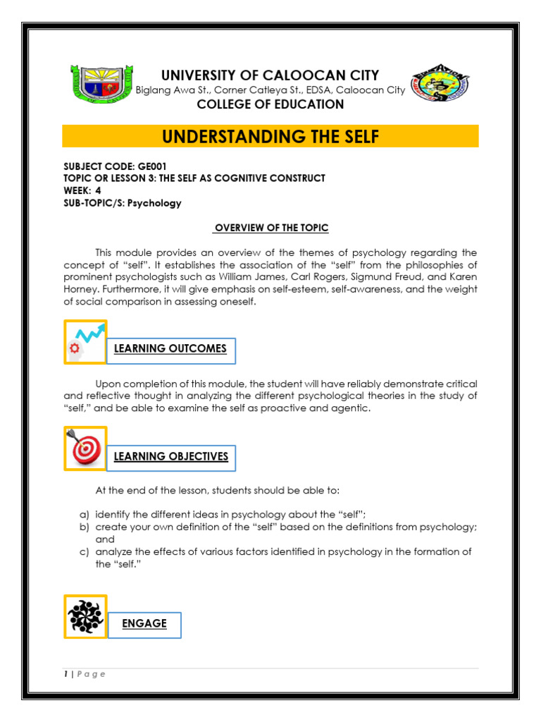 Understanding Self as Cognitive Construct | PDF | Id | Self Esteem