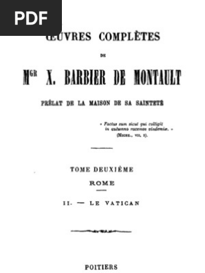 Oeuvres Completes De Mgr X Barbier De Montault Tome 2 Trone Michel Ange