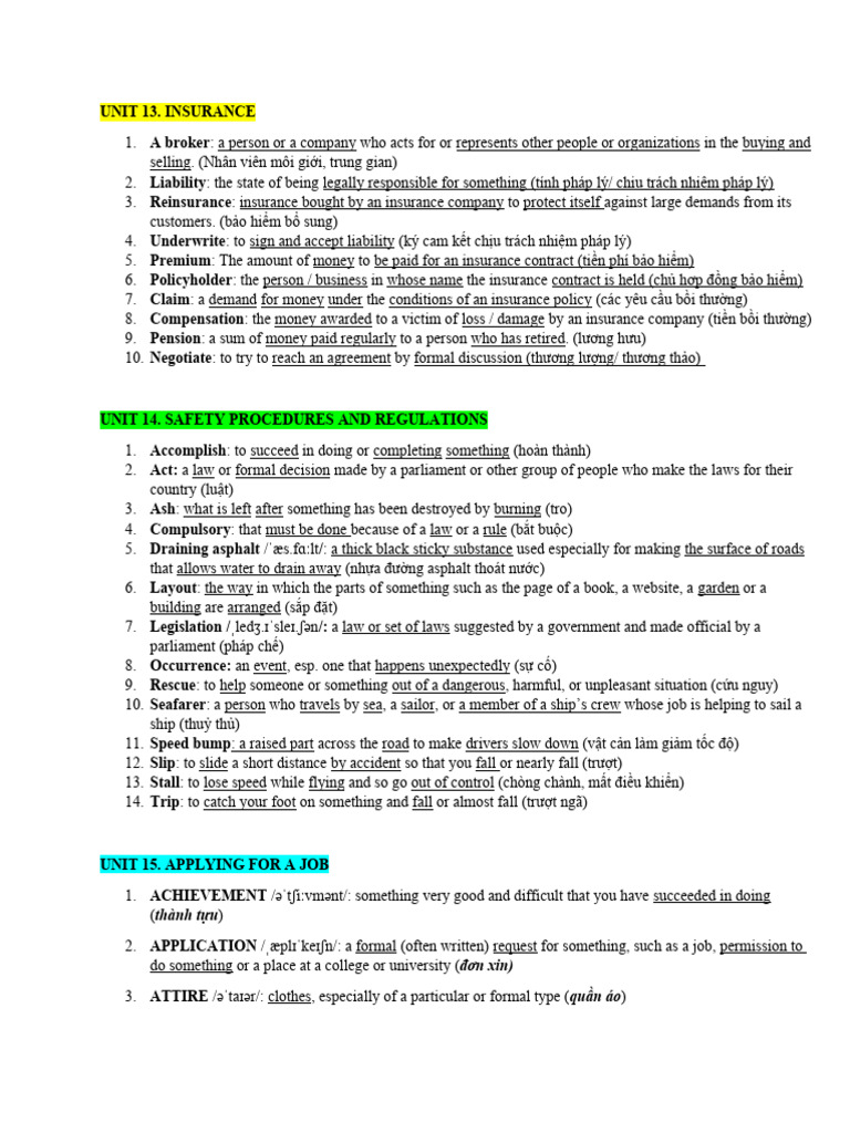 Key Terms in Insurance and Safety | PDF | Insurance | Risk