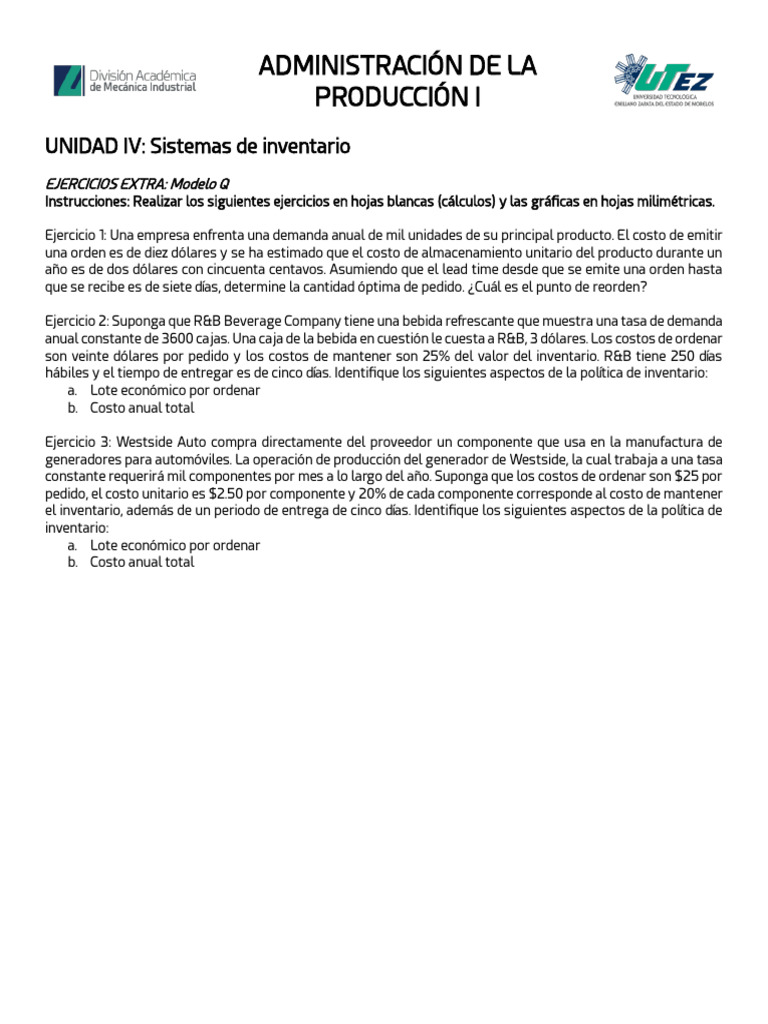Ejercicios Extra Modelo EQQ | PDF | Finanzas y dinero