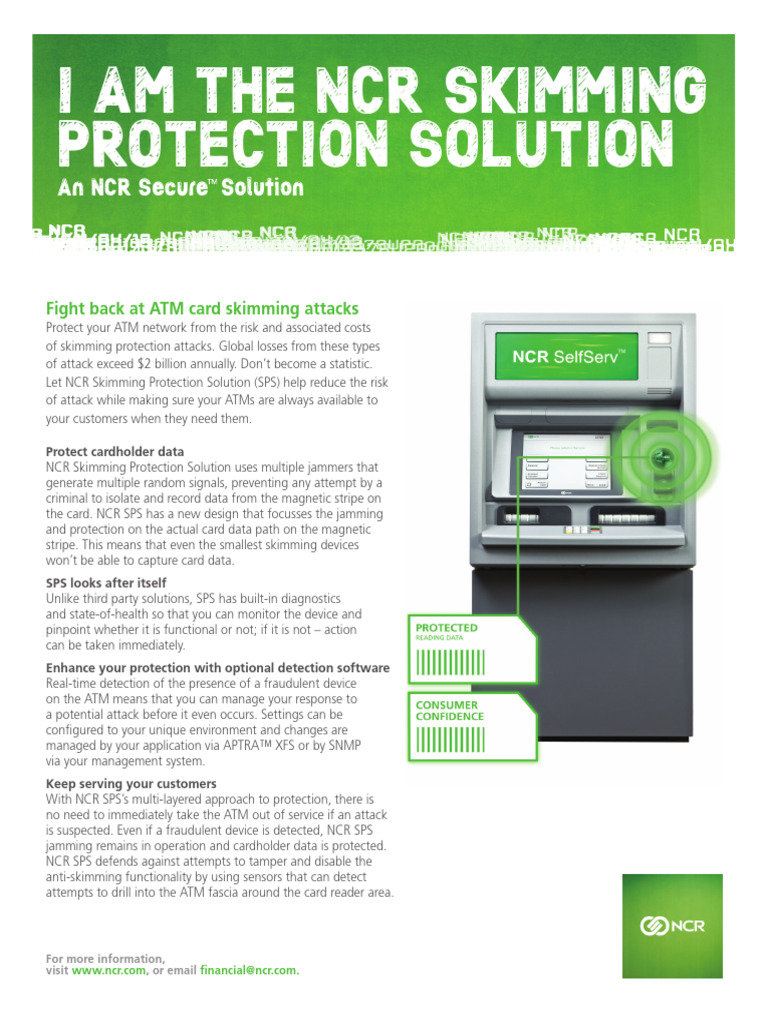 Skimming Protection Solution Ds PDF Automated Teller Machine
