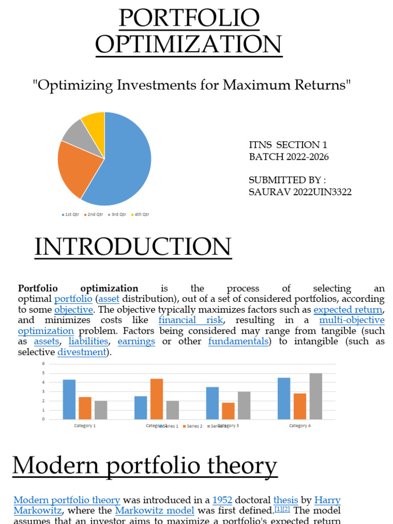 Portfolio Optimization | PDF | Modern Portfolio Theory | Mathematical ...