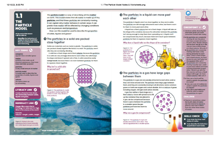 1 1 The Particle Model Notes Worksheets PNG PDF