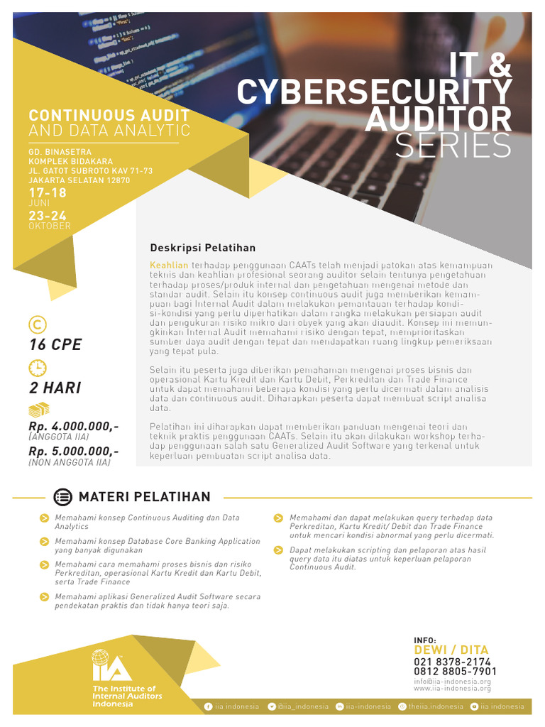 Pelatihan Continuous Audit & Data Analytics | PDF