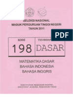 Soal Kemampuan Dasar SNMPTN 2011