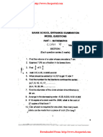 AISSEE Model Paper I Mathematics Class VI