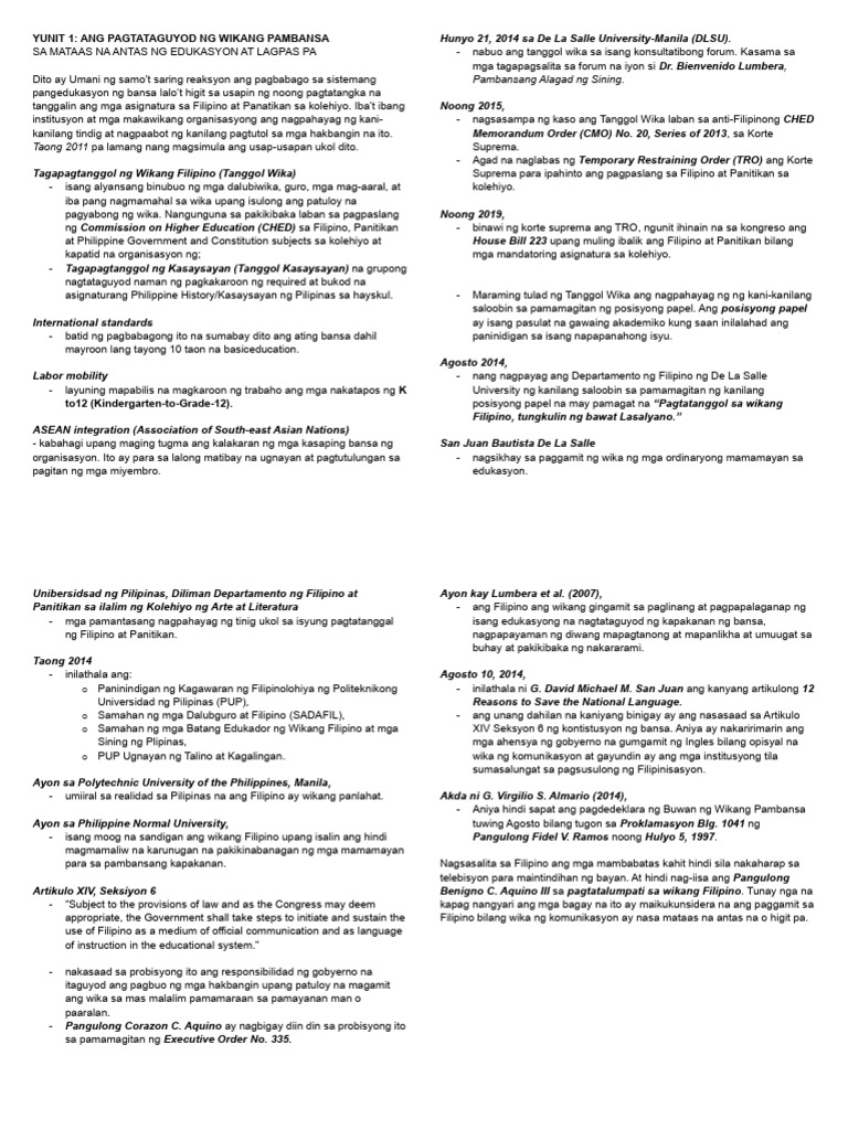 Fili Midterms Transes Revised 1103 | PDF