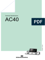 Interacoustics AC40 Clinical Audiometer Technical Specifications