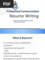 Resume Writing Professional Communication