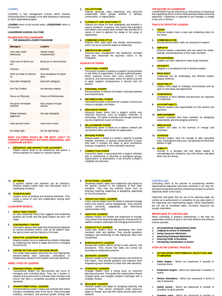Engineering Management Reviewer 2.1 | PDF | Leadership | Organizational ...