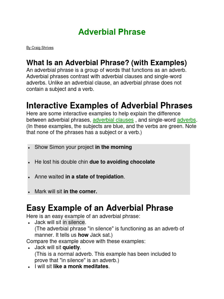 11c Adverbial Phrase | PDF | Adverb | Linguistic Typology