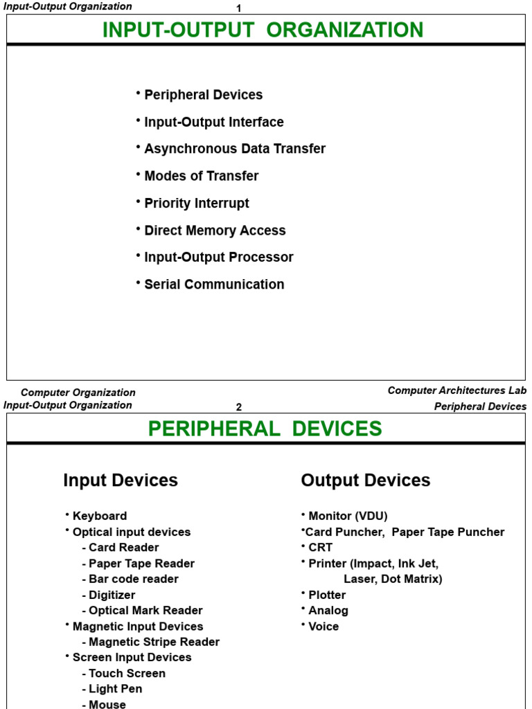 Coa Unit-4 Notes | PDF | Input/Output | Central Processing Unit