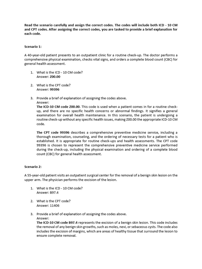 Unit 2 Medical Coding Scenarios Pdf Coronary Artery Bypass