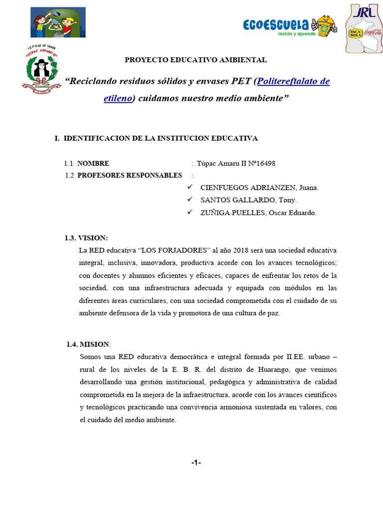 Proyecto de Reciclaje en I.E. Túpac Amaru II | PDF | Residuos | Naturaleza