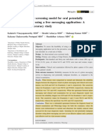 Efficacy of A Remote Screening Model For Oral Potentially Malignant Disorders Using A Free Messaging Application A Diagnostic Test For Accuracy Study