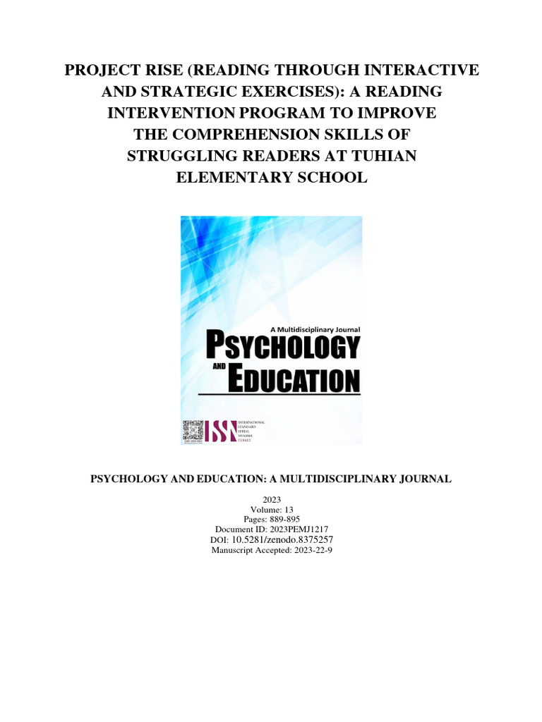 Project RISE: Enhancing Reading Skills | PDF | Reading Comprehension ...
