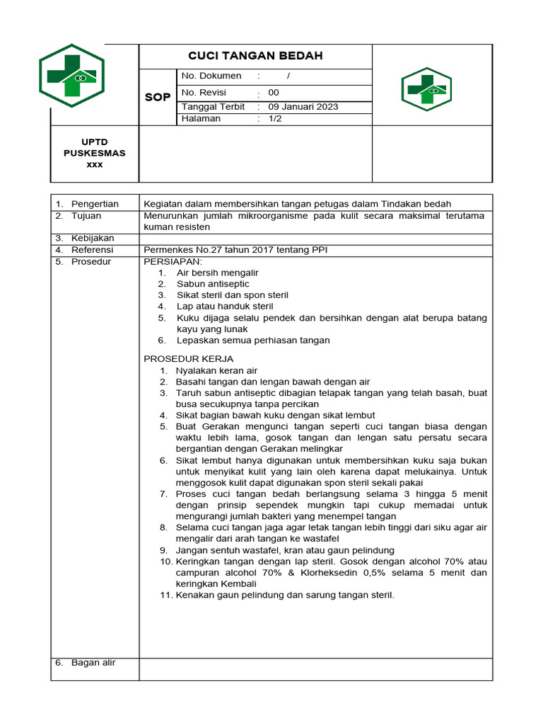 Sop Cuci Tangan Bedah Pdf