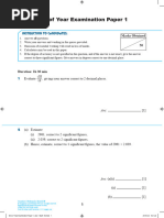 End of Year Examination Paper 1 - Sec 1 Math 1B