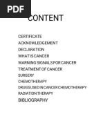 Content: Certificate Acknowledgement Declaration Whatiscancer Warning Signalsforcancer Treatmentofcancer