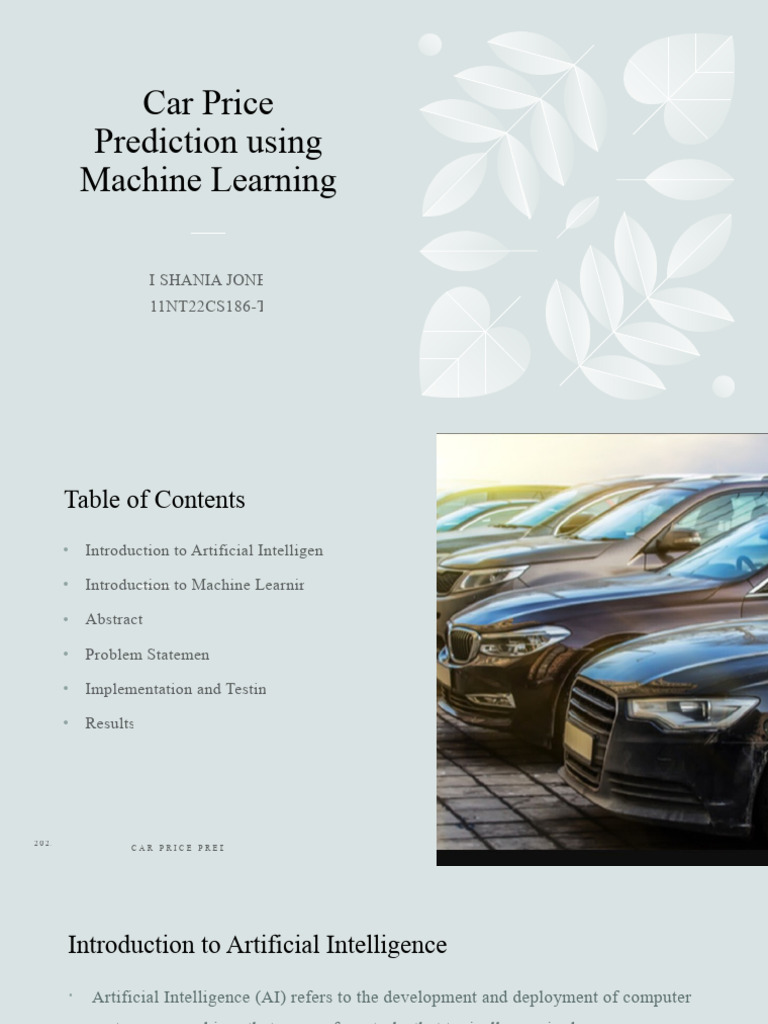 Car Price Prediction Using Machine Learning | PDF | Machine Learning ...