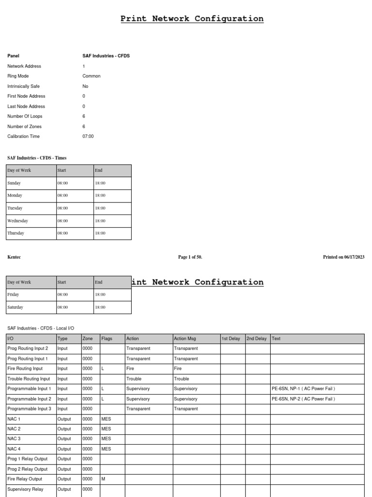 Network Configuration Report Of Cfds Pdf Sensor Computer Engineering