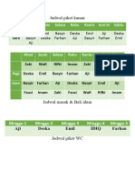 Jadwal Piket Asrama Khalid