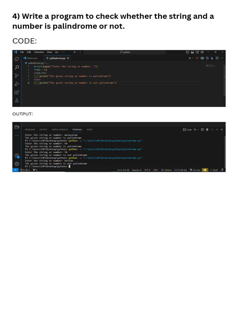4) Write A Program To Check Whether The String and A Number Is ...