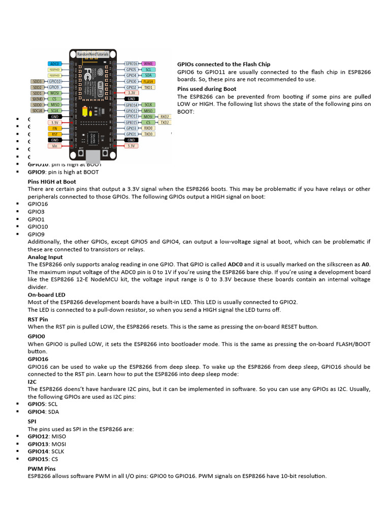 Esp8266 Pinout | PDF | Electronic Circuits | Information And ...