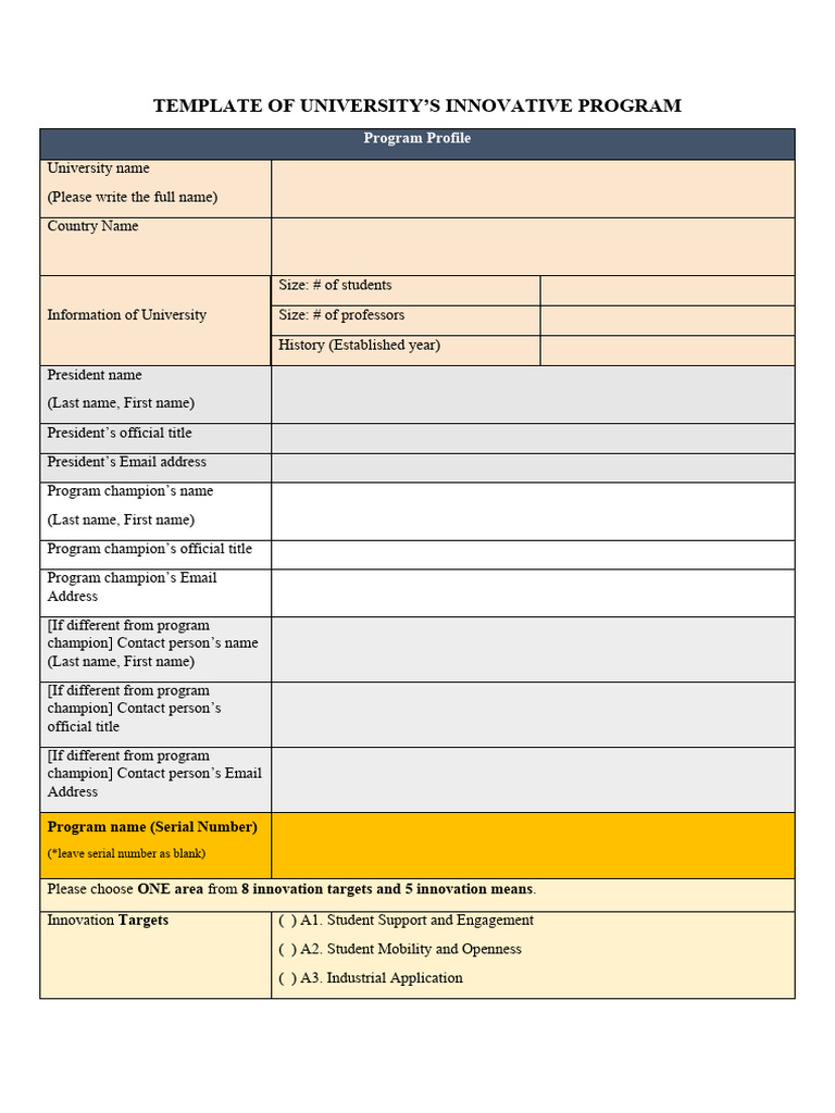 WURI 2024 Innovative Program Template | PDF | Art