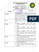 SOP Identifikasi Pasien Sebelum Pemberian Obat