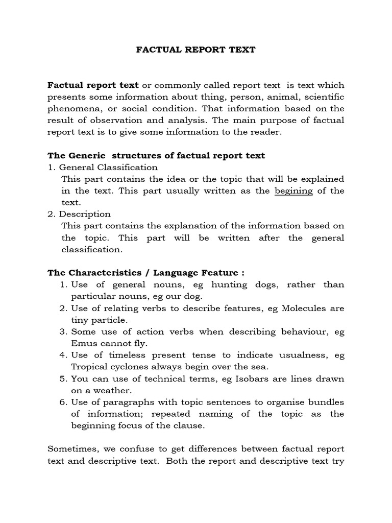 Factual Report Text | PDF