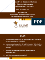 5 - Recommandations Du CNC Du 22 Octobre 2020